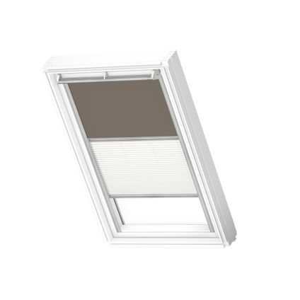VELUX Store DUO occultant/tamisant, manuel DFD PK10 4574S Gris chaud - Blanc