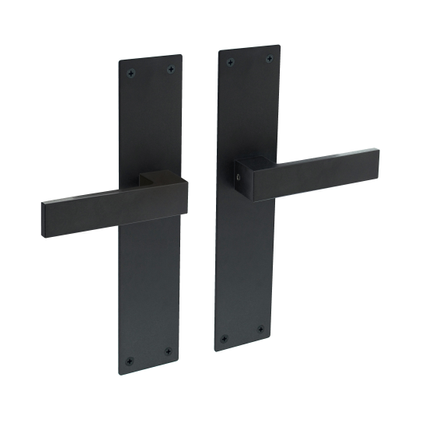 Intersteel deurklink Amsterdam + plaat 250x55x2mm blind zwart