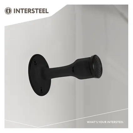 Intersteel deurstop recht model mat zwart 3