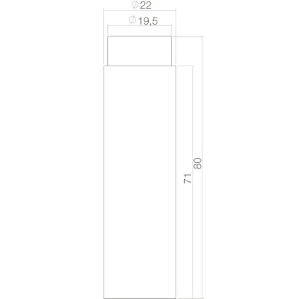 Intersteel deurstop wandmontage zwart 22 x 80 mm 2