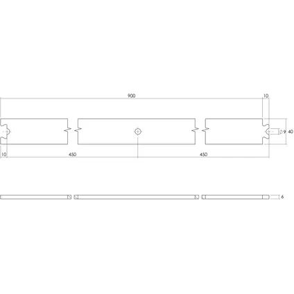 Rail intermédiaire Intersteel 90cm inox brossé 2
