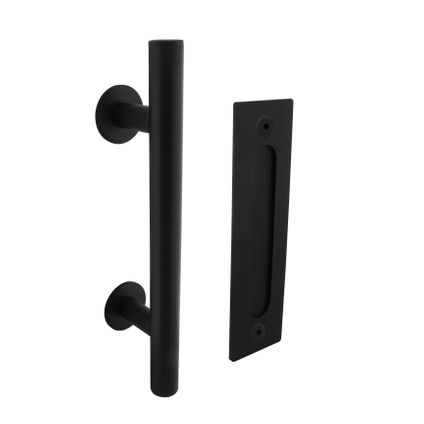 Intersteel deurgreep T-model Ø25x305 mm + schuifdeurkom  220x60 mm zwart