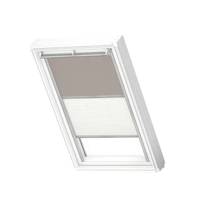 VELUX Store DUO occultant/tamisant, manuel DFD SK06 4580S Taupe clair - Blanc