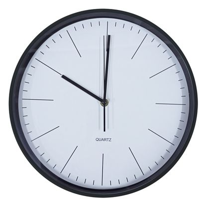 Horloge moderne noir et blanc 30,5 x 30,5 x 4 cm