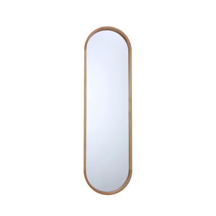 Langwerpige spiegel licht hout 40 x 140 cm