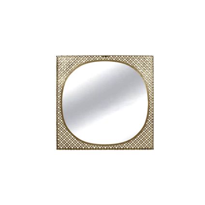 Spiegel met gouden metalen vlecht 70 x 70 cm