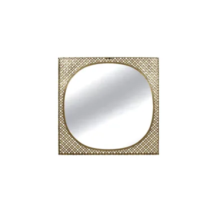 Miroir tresse metal dore 70 x 70cm
