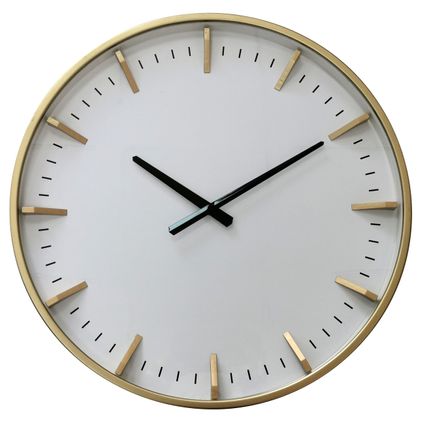 Horloge fond blanc dore Ø 50cm