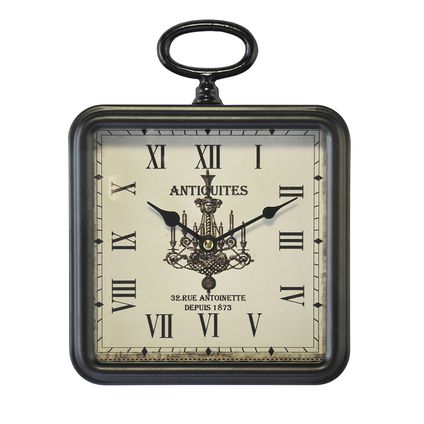 Petite Horloge carree noire 20 x 26cm
