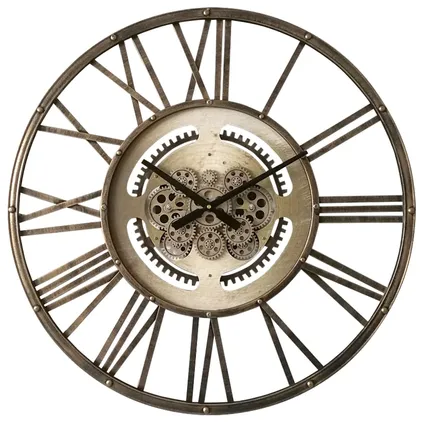 Horloge mecanisme ajouree cuivre Ø 70cm