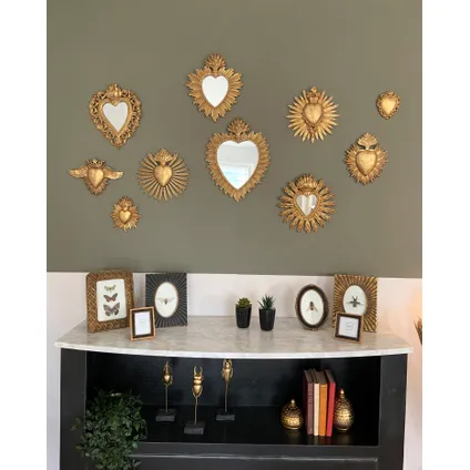 Wanddecoratie hart vleugels goud 24,5 x 17,5 cm 2