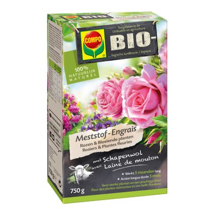 Compo meststof Bio Rozen & Bloeiende Planten 750 g