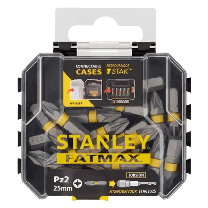 Embouts Stanley Fatmax STA88568-XJ bits PZ2 25mm 20 pcs