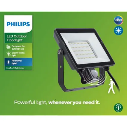 Philips ledstraler Decoflood zwart 50W met sensor 2