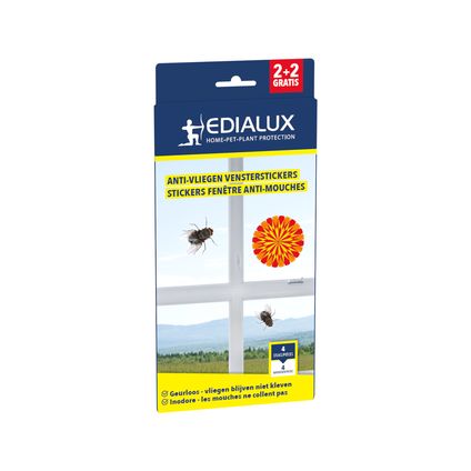 Edialux anti-vliegen vensterstickers 4stk