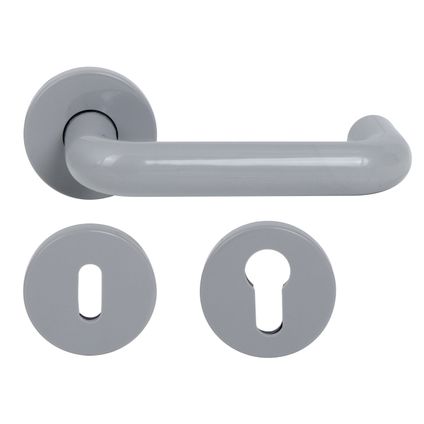 Baseline deurkruk rond rozet en sleutelplaat donker grijs