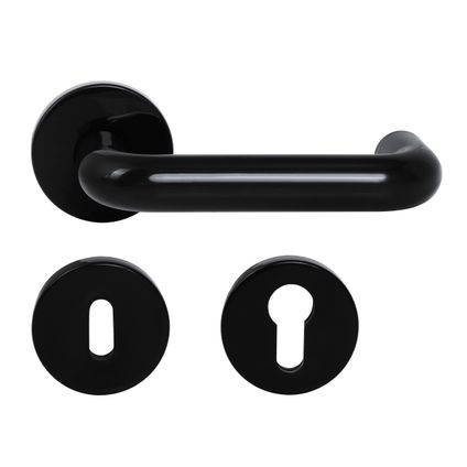 Baseline deurkruk rond rozet en sleutelplaat zwart
