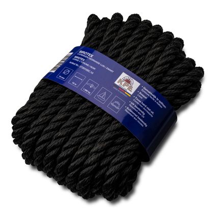 Corde torsadée Seilflechter Birotex noir 10mmx10m