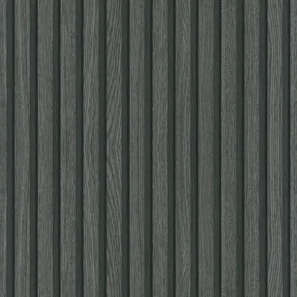 Vliesbehang Botanica streep hout-zwart-grijs 2