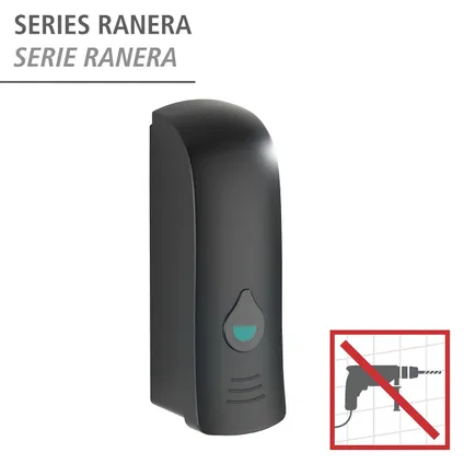 Wenko zeepdispenser/ desinfectiemiddel Ranera S 280ml zwart 2