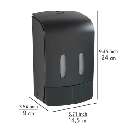 Wenko zeepdispenser/ desinfectiemiddel Tartas 2x480ml zwart 7