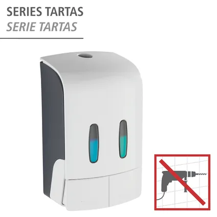 Distributeur de savon/désinfectant Wenko Tartas 2x480ml blanc 2