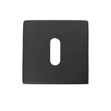 Plaque de serrure Avenue carrée acier inoxydable noir mat 2 pcs
