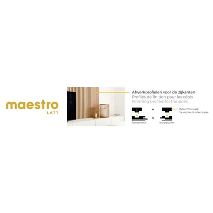 Jeu de profils de finition Maestro Latt - Pepper Oak + Matte Black - 277cm - 71x20mm 3