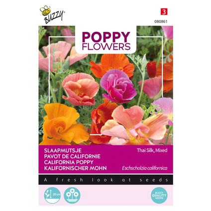 Poppy Flowers Slaapmutsje Thai Silk