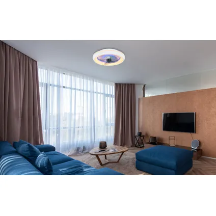 Ventilateur de plafond Joey LED Globo métal blanc 1x LED 2