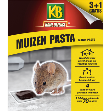 KB Muizen Pasta Alfachloralose Kant-en-Klare Lokdoos 4st 'Magik Paste'
