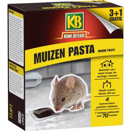 KB Muizen Pasta Alfachloralose Kant-en-Klare Lokdoos 4st 'Magik Paste' 2