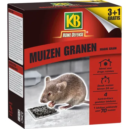 KB Muizen Granen Alfachloralose Kant-en-Klare Lokdoos 4st 'Magik Grain' 2