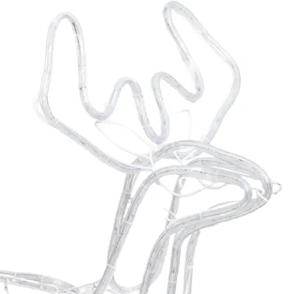 vidaXL Renne de Noël avec tête mobile Blanc chaud 76x42x87 cm 7
