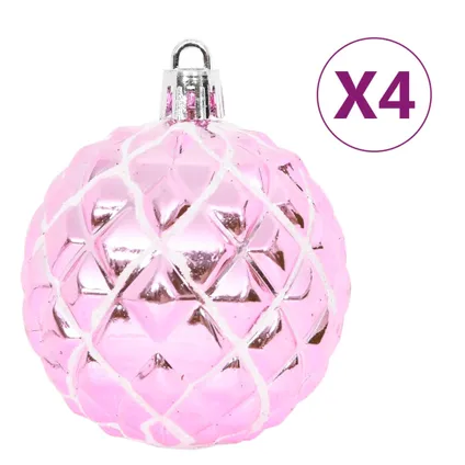 vidaXL 65-delige Kerstballenset roze/rood/wit 10