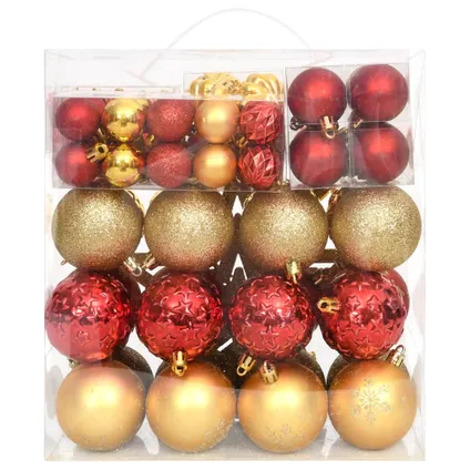 vidaXL 70-delige Kerstballenset goud en rood 3