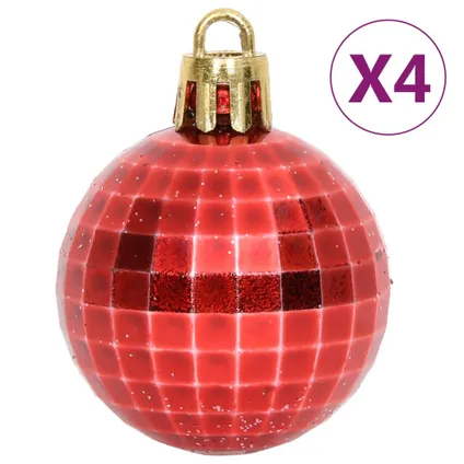 vidaXL Ensemble de boules de Noël 64 pcs Rouge et blanc 8