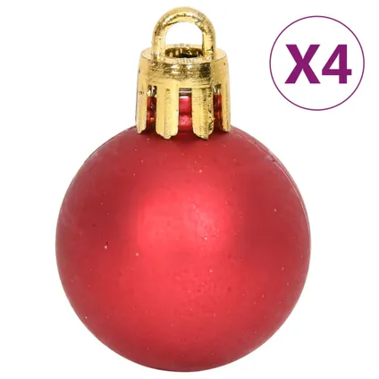 vidaXL 64-delige Kerstballenset rood en wit 10