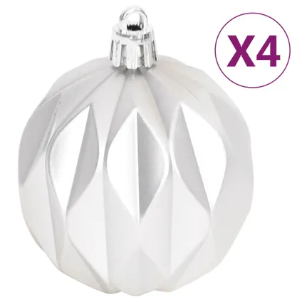 vidaXL 70-delige Kerstballenset zilver en wit 4