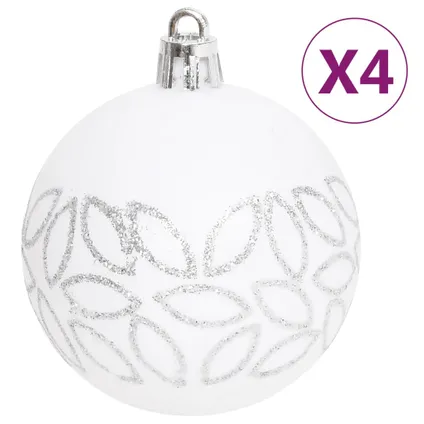 vidaXL 70-delige Kerstballenset zilver en wit 5