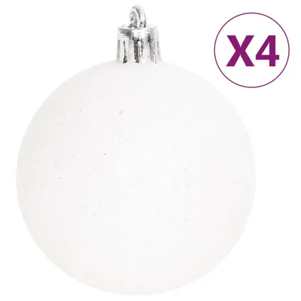 vidaXL 70-delige Kerstballenset zilver en wit 6