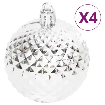 vidaXL 70-delige Kerstballenset zilver en wit 7