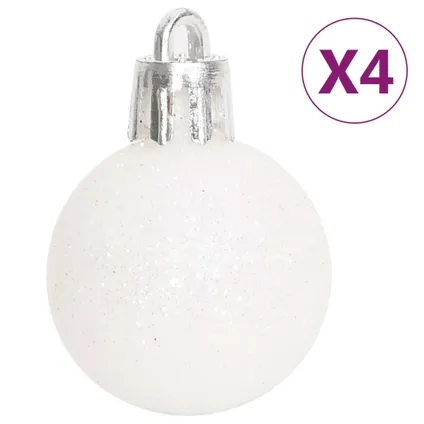 vidaXL 70-delige Kerstballenset zilver en wit 9