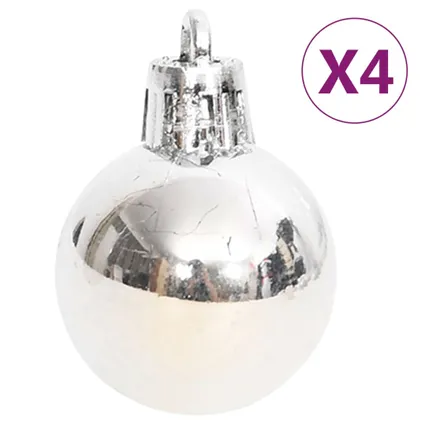 vidaXL 70-delige Kerstballenset zilver en wit 10