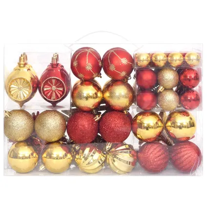 vidaXL 108-delige Kerstballenset goud en rood 3
