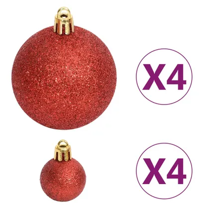 vidaXL 108-delige Kerstballenset goud en rood 10