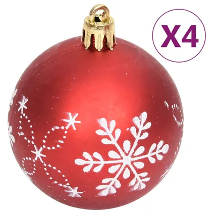 vidaXL 108-delige Kerstballenset rood en wit 4