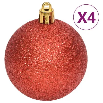 vidaXL 108-delige Kerstballenset rood en wit 6