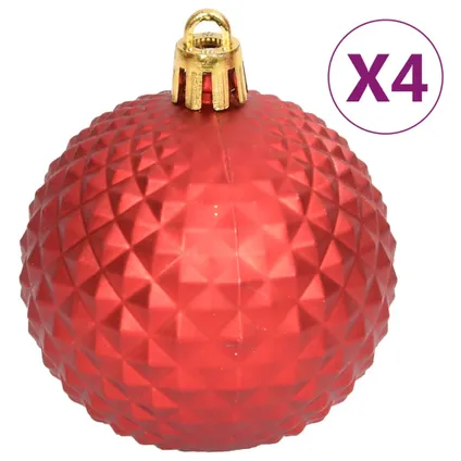 vidaXL Ensemble de boules de Noël 108 pcs Rouge et blanc 7