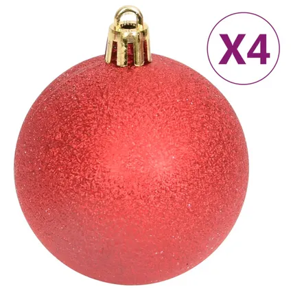 vidaXL 108-delige Kerstballenset rood en wit 8